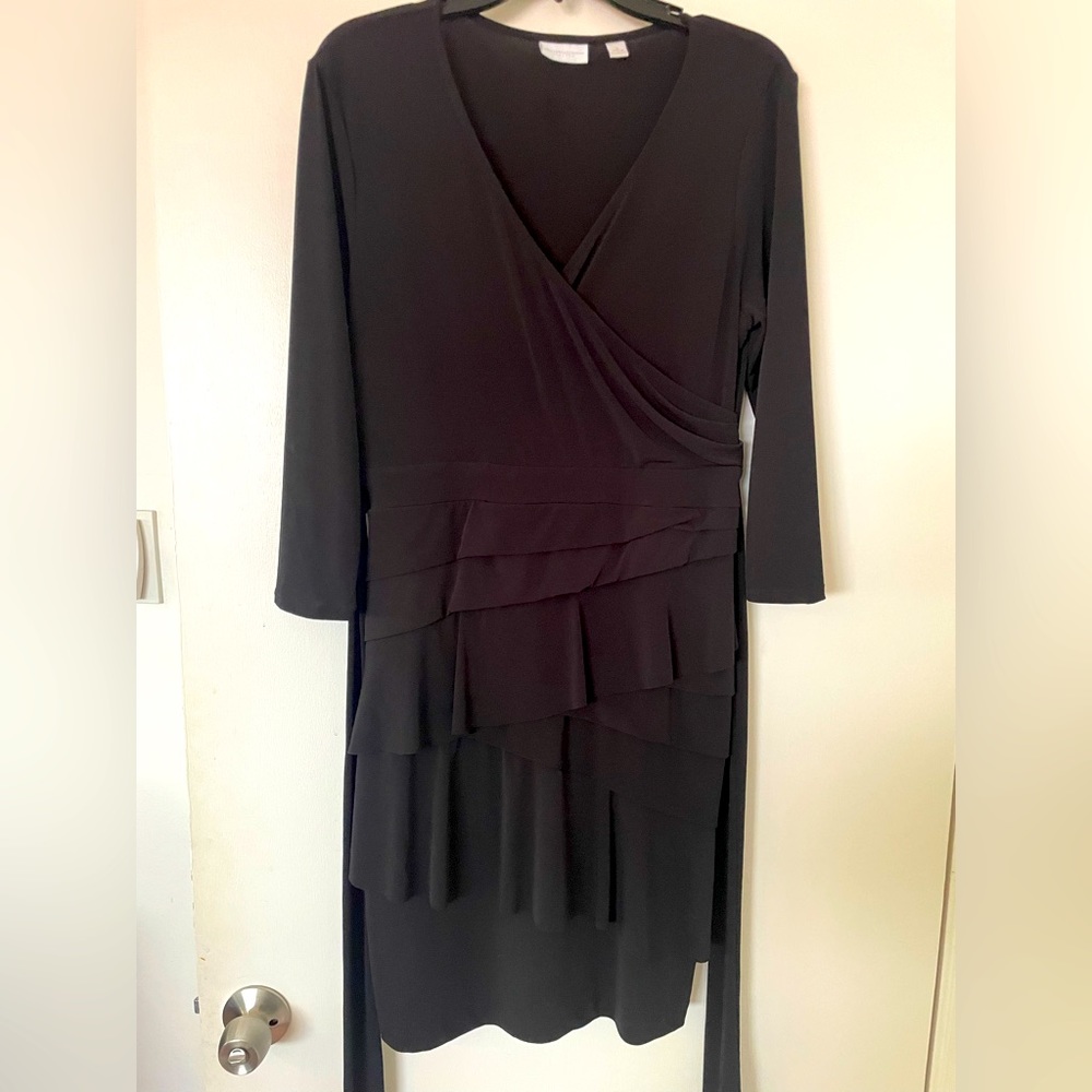 Women’s Wrap Look Tie Back Ruffle Tiered Dress